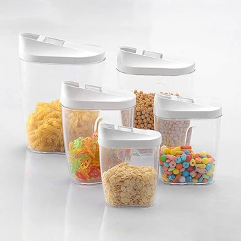 

5 Pieces Storage Shakers Tin Storage Box Set Plastic Box Cereal Doses