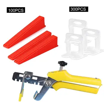 

400PCS Tile Leveling System DIY Wall Floor Construction Tool Kits With 1/16 Inches Tiles Leveler Spacers Reusable Wedge Blocks