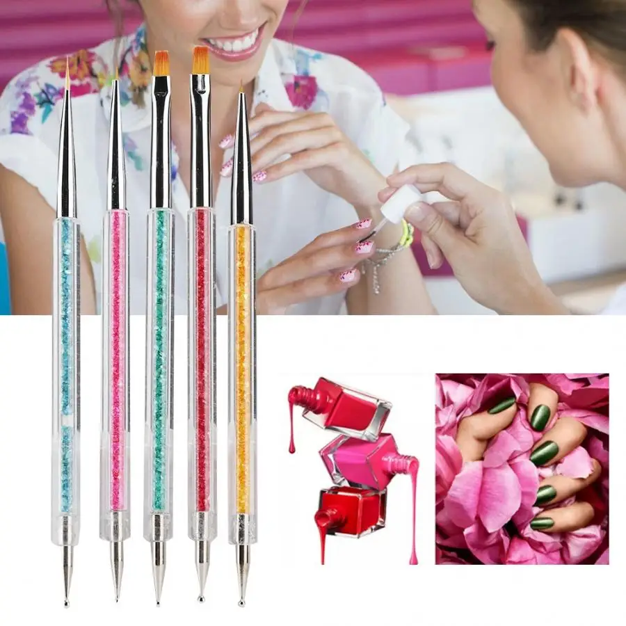 Manicure Brushes Nails Accessoires 5pcs Nail Art Brush Pen Manicure Tool Set Drawing Painting Decoration Pen Brushes Nail Art