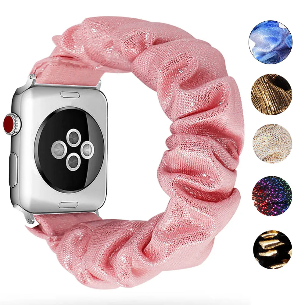 

Scrunchie Elastic WatchBand for Apple Watch Band Series 5 4 3 2 Strap 38mm 40mm 42mm 44mm for iwatch 5 4 3 2 Nylon Loop wrist