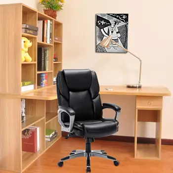 

Adjustable Office Chair Built-in Lumbar Support and Tilt Angle High Back Executive Computer Desk Chair for Office Home Use New