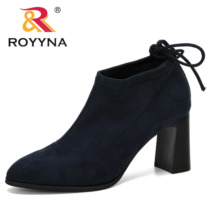 ROYYNA 2020 г. новые дизайнерские популярные ботильоны для женщин уличные модные