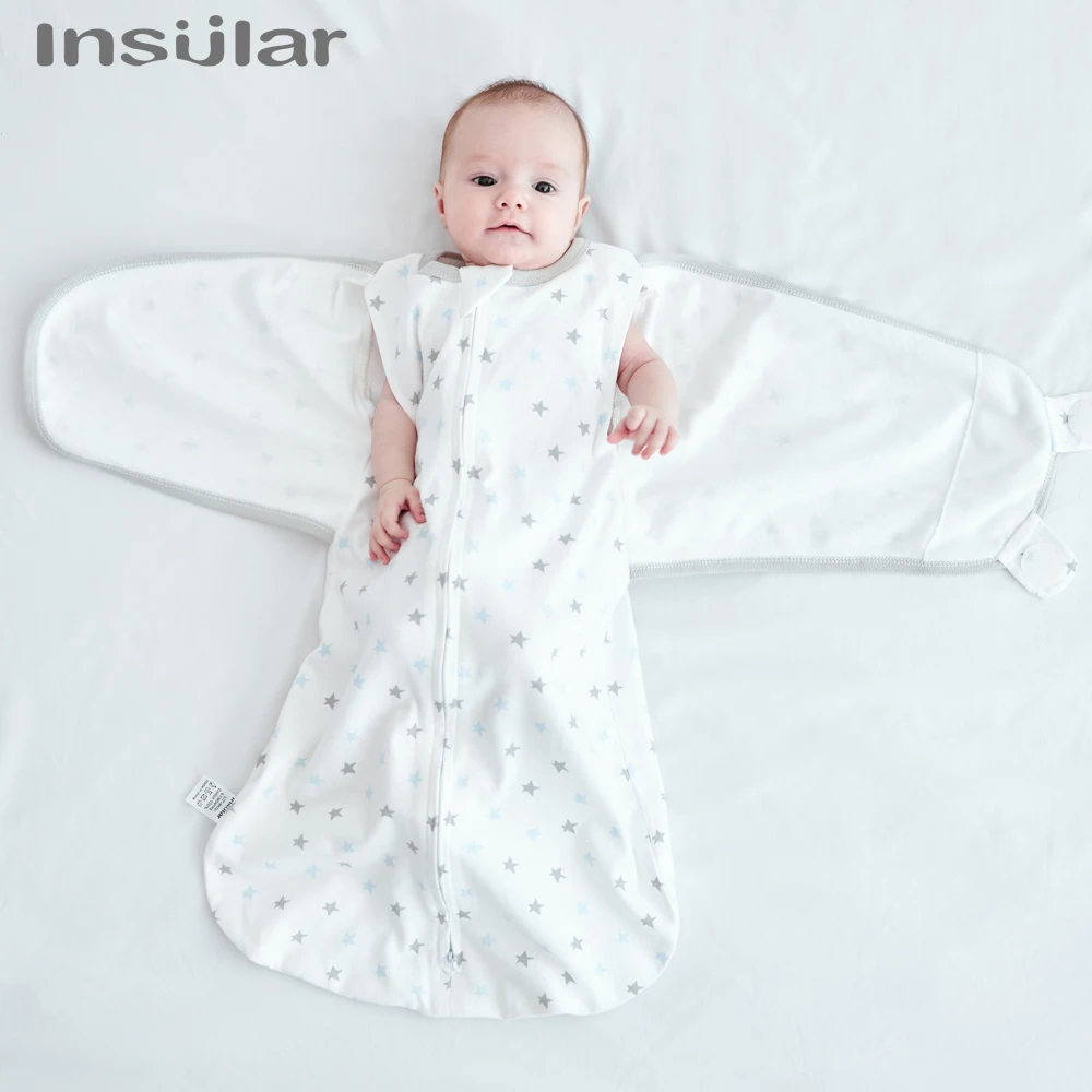 Insular Newborn Baby Anti Shock Swaddling Sleeping Bag Spring And Summer Thin Baby Anti Shock Artifact Newborn Bag Held Cotton 6