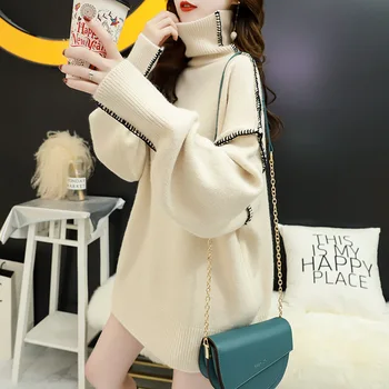 

Winter Sweater Women 2020 Fall Fashion Knitted Pullover Thick Warm Turtleneck Long Sleeve Loose Soft Cashmere Aesthetic Sweater