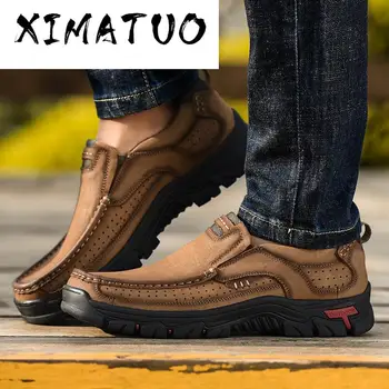 

2020 New Men Shoes Genuine Leather Men Flats Loafers High Quality Outdoor Men Sneakers Male Casual Shoes Plus Size 48