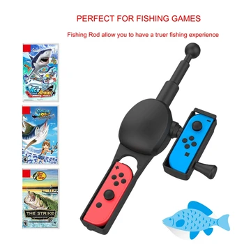 

Fishing Rod for Nintend Switch Joy-Con Fishing Game Controller Kit for Bass Pro Shops and Legendary Fishing