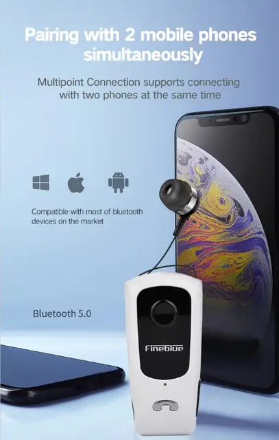 FineBlue F920 Mini bezprzewodowy zestaw słuchawkowy Bluetooth Auriculares połączenia przypomnij wibracje nosić klip słuchawki douszne do biegania 6