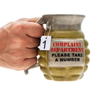 

BearPaw Travel Mugs Ceramic Novelty Grenade Coffee Mug Prank Gun Military Party Gag Gift