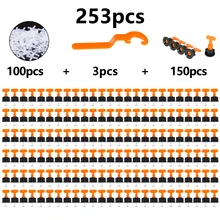 

253Pcs Flat Ceramic Floor Wall Construction Tools Reusable Tile Leveling System Tile Spacer Leveler Spacers for tile