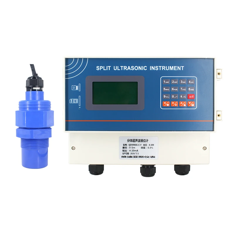 Split ultrasonic fuel level sensor 4-20mA water level meter ultrasonic level transmitter