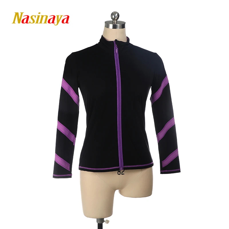 Figure Skating Suit Zipper Top Girl Training Patinaje Skating Gymnastics Embroidery Suit