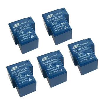 

10pcs SONGLE 24V 1 CH Relay SLA-24VDC-SL-C 250V AC 30V 30A DC Workshop
