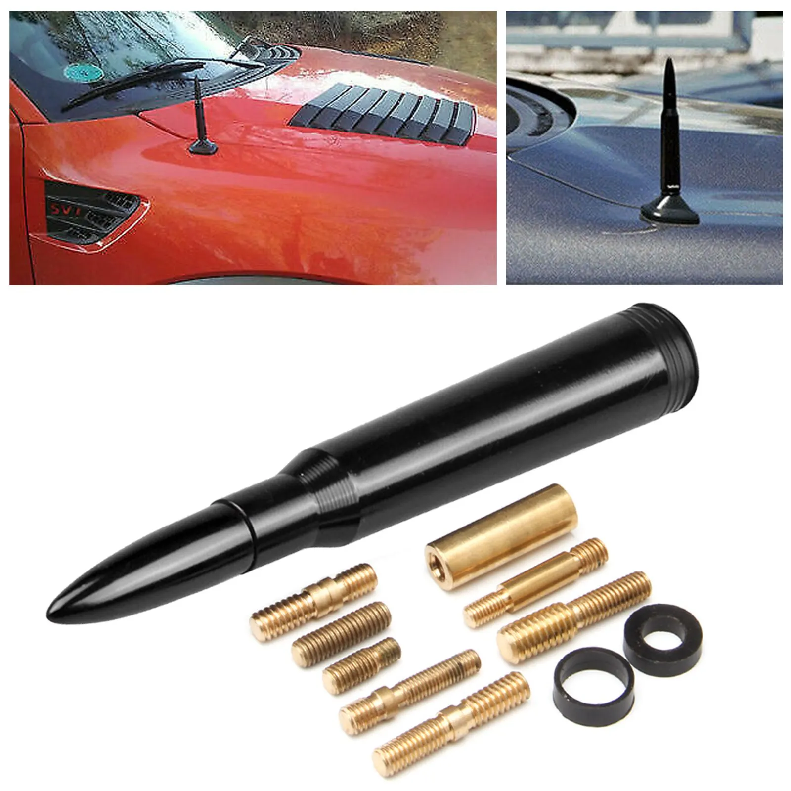 BlackGeneralCaliberBulletAluminumShortAntennaBronzeKitCar