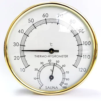 

Stainless Steel Edge Thermometer Metal Case Steam Sauna Room Thermometer Hygrometer Bath And Sauna Indoor Outdoor Used