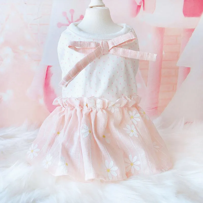 Милое Цветочное платье для собак Vestidos для маленьких собак летняя одежда для чихуахуа мопса Йоркского щенка Одежда для кошек Свадебные платья для собак