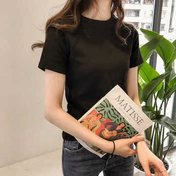 

2020 Tops beige T Shirt Women Cotton Female Tshirt