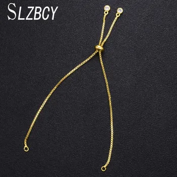

SLZBCY Handmade Copper Slide Adjustable Bracelet Chains for DIY Jewelry Making Accessories Gold/Rose Gold Color Connector