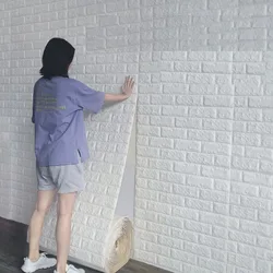 3D three-dimensional wall paste waterproof and moisture-proof wall paper self-adhesive bedroom warm TV background wall paper