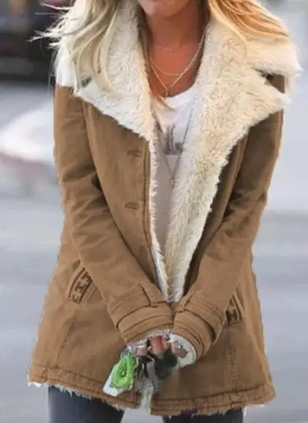 SDHEIJKY Winter Women New Hooded Wool Blend Praka Classic Horn Leather Buckle Coat