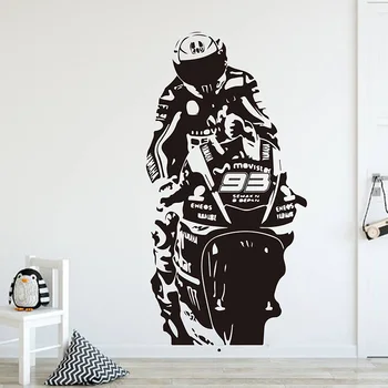 

Large Motorcycle Moto Racer 93 Wall Sticker Playroom Kids Room Modern Motor Bike Wall Decal Bedroom Living Room Decor