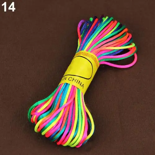 20 цветов нейлоновый шнур нить китайский узел макраме шнур браслет плетеные Струны DIY кисточки вышивка бисером Шамбала струны нить - Цвет: Rainbow