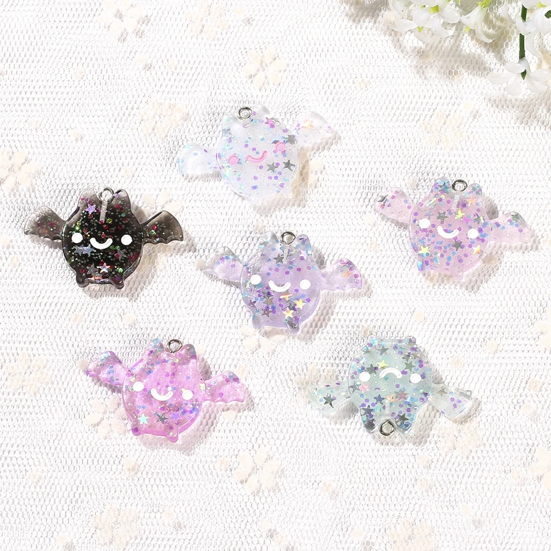 

16pcs/lot 38*24mm Resin Cabochons Bat sakura Totoro Charms Fof Necklace Pendant Keychain Earring DIY