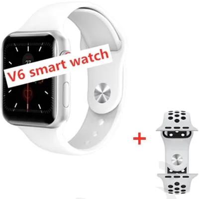 V6 Bluetooth для женщин и мужчин Смарт часы IWO сердечного ритма артериального давления фитнес-трекер PK B57 IWO 8 9 12 Q9 Smartwatch для IOS Android - Цвет: Silica gel strap