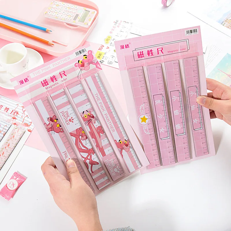 

1pcs Cute cartoon Style 18cm Multi-functional soft ruler Magnetic Ruler Square Ruler Cute Stationery Drawing Supplies