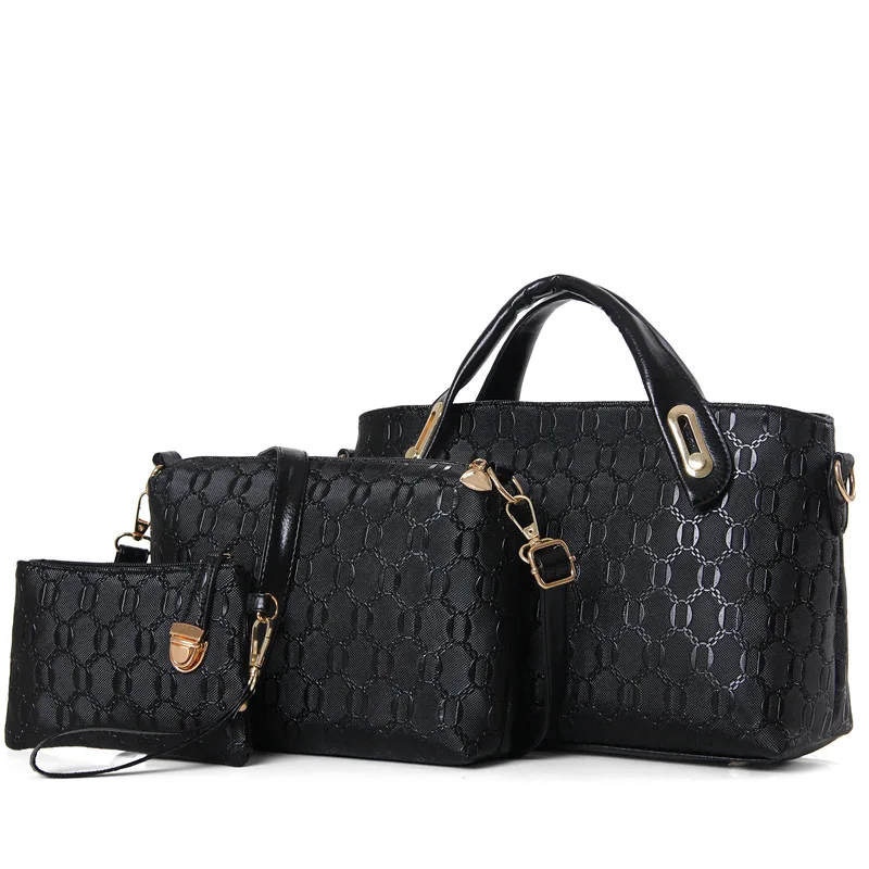 

2019 Spring New Style WOMEN'S Bag Three-piece Set Different Size Bags Fashion Hand Oblique Single-shoulder Bag for Women Bag Eur