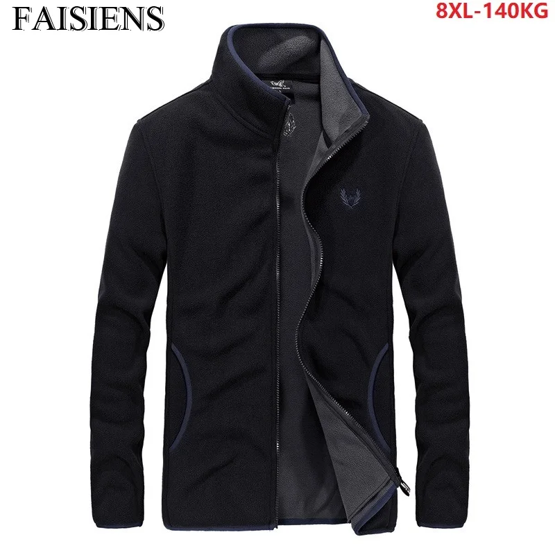 

Plus Size Big 6XL Warm Loose Jackets 7XL 8XL Men Fleece Jackets Sweatshirt Sports Hoodies Autumn Winter Outwear Blue Black Coat