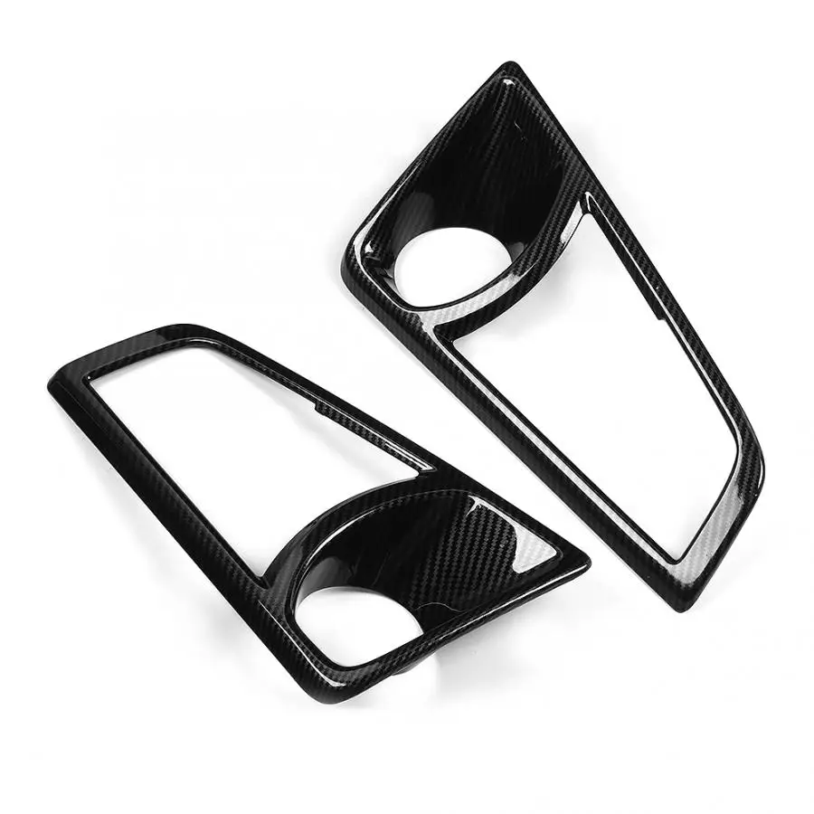 2PCS ABS Carbon Fiber Texture Car Front Foglight Fog Lamp Cover Trim Fit for Toyota HiAce 2019 style accessories | Автомобили и