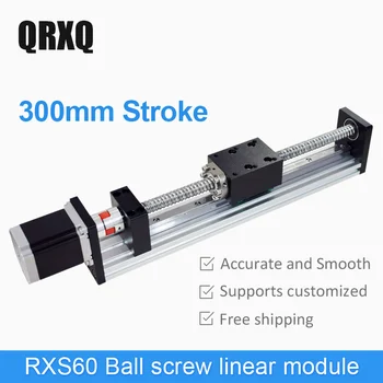 

300mmStroke Electric Mobile Sliding Table module Rail Ballscrew Slide Cross Linear Stage guide platform CNC