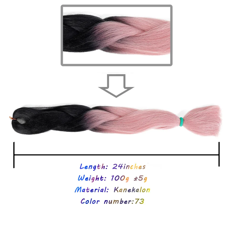 LVHAN Джамбо косички аксессуары для волос длинные Омбре Джамбо синтетические косички волосы желто-фиолетовый серый наращивание волос негабаритный пинцет - Цвет: # Фиолетовый