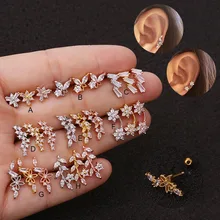 Feelgood 1 шт. розового золотистого и серебристого цвета 20 г серьги-гвоздики из нержавеющей стали, хрящевая спираль