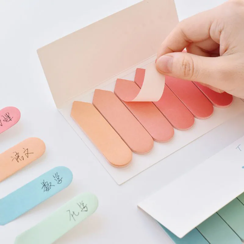 New Color 10 pcs Self Adhesive Memo Pad Sticky Notes Bookmark Marker Memo Sticker Paper Office Stationery School Supplies 168pcs set 13x38mm paper label self adhesive sticky white label writable name stickers blank note label bar diy notebook