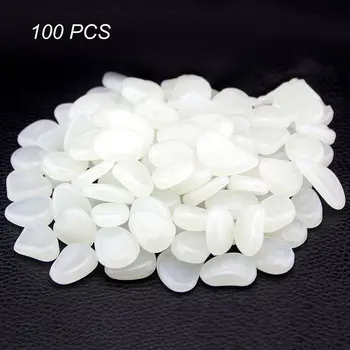 

100 pcs/bag Luminous Pebbles Stones Glow In The Dark Garden Ornaments Wedding Decoration Fish Tank Flower Pot