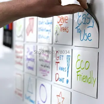 

5pcs Reusable Whiteboard Sticker Dry-Erase Washable Square Sticky Notes Great for Reminders Labels Lists Decals Office Supplies