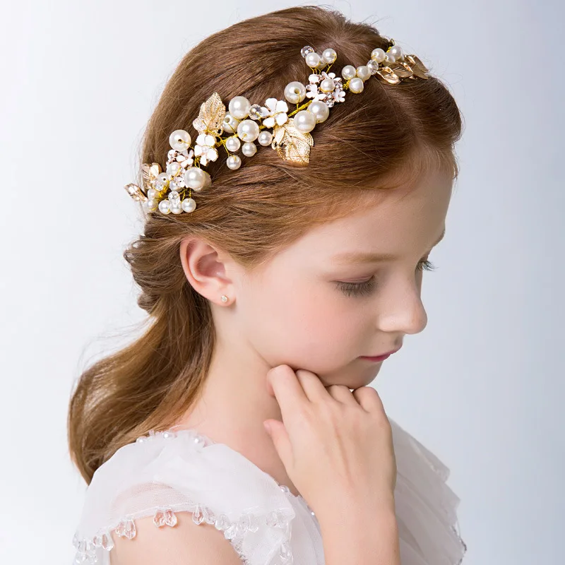 Children's wreath girl headband princess tiara crown decoration bride bridesmaid wedding photography holiday photo headdress hair accessory hair headdress bridal headwear hair band crown