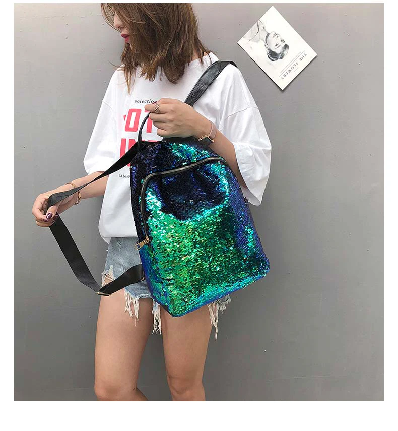 Блестящий женский рюкзак с блестками, большая вместительность, Mochila Feminina, кожаный рюкзак для девочек, дорожные школьные сумки XA113H