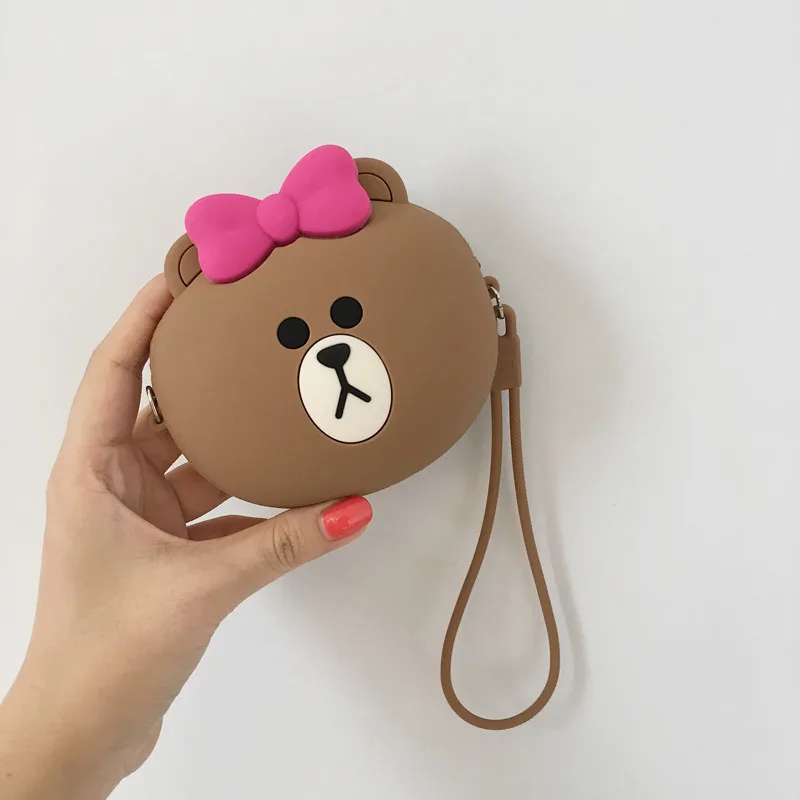 purse Горячая Kawaii Мультфильм Дамбо дети силиконовые кошельки для монет кошелек дети девочка Женщины для подарка Леди деньги ключ сумка гарнитура сумка - Цвет: purse