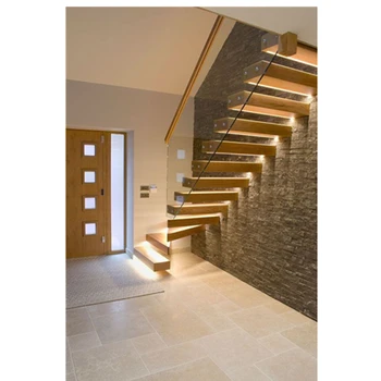 

European hot sale staircase modern style straight ladder with light