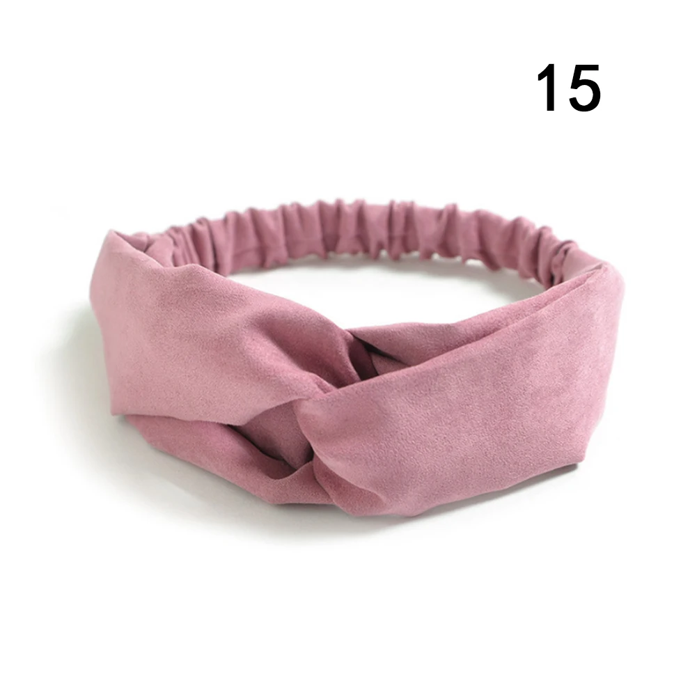 Women Suede Headband Bohemian Vintage Cross Knot Elastic Hairband Girls Hair Accessories Hair Band Floral Solid Knotted Headwear flapper headband