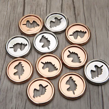 

6pcs 28mm Alloy Notebook Mushroom Hole Button Loose-leaf Coil 360 Degree Flip Disc Buckle Unicorn Metal Ring Ring Binder