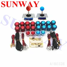 Аркада наборы сделай сам части джойстик zippyy+ 2x24 мм+ 8x30 мм 5 в светодиодный кнопки с подсветкой нулевой задержкой USB энкодер для ПК аркады