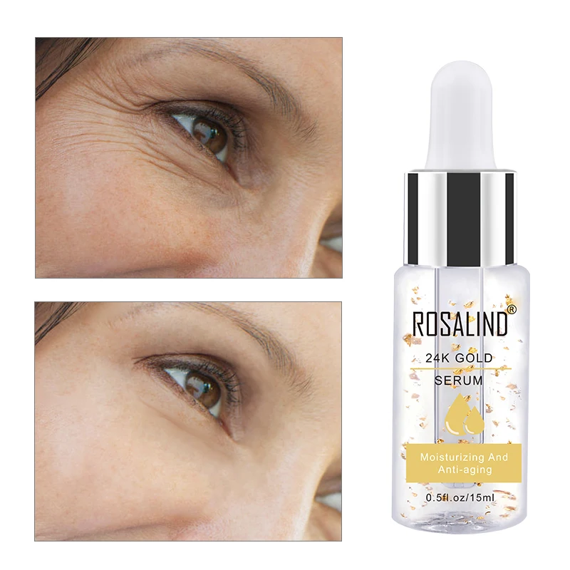 

ROSALIND Face Serum 24K Gold Facial Serum 15ML Anti-Aging Wrinkle Deep Repair Skin Essence hyaluronic acid Whitening Face Cream