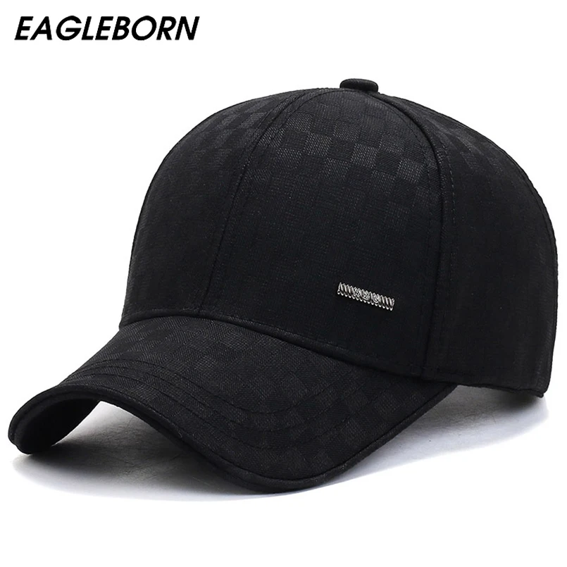 

New Fashion Men Hat Lattice Men Baseball Cap Winter Dad Hat Warm Baseball Cap Letter Plus Fluff Cap for Men Classic Plaid Hat