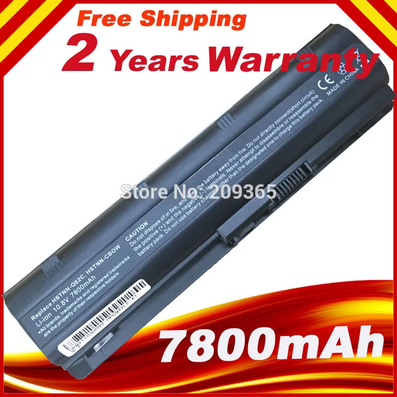Аккумулятор для ноутбука HP PAVILION Compaq Presario DM4 DV3 DV5 DV6 DV7 G4 G6 G7 CQ32 CQ42 CQ43 CQ56 CQ62 7800 мАч|battery