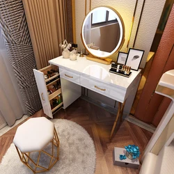 Tocador ligero de lujo para dormitorio, mueble multifuncional de almacenamiento Simple, para apartamento pequeño, lámpara de mesa