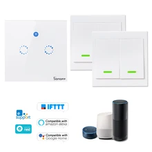 SONOFF T1 EU ITEAD 433 МГц умный WiFi настенный светильник переключатель RF/APP/сенсорный таймер управления для Google/Amazon Беспроводной RF пульт дистанционного управления