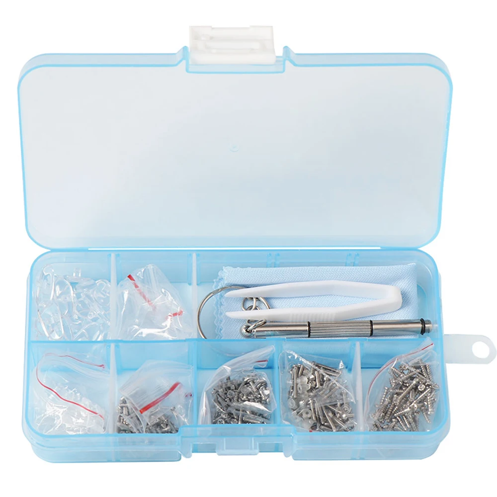 

1 Set HOT Eyeglasses Sunglasses Screws Nuts Nose Pad Optical Repair Tool Parts Assorted Kit For Eyeglass Sun Glasses